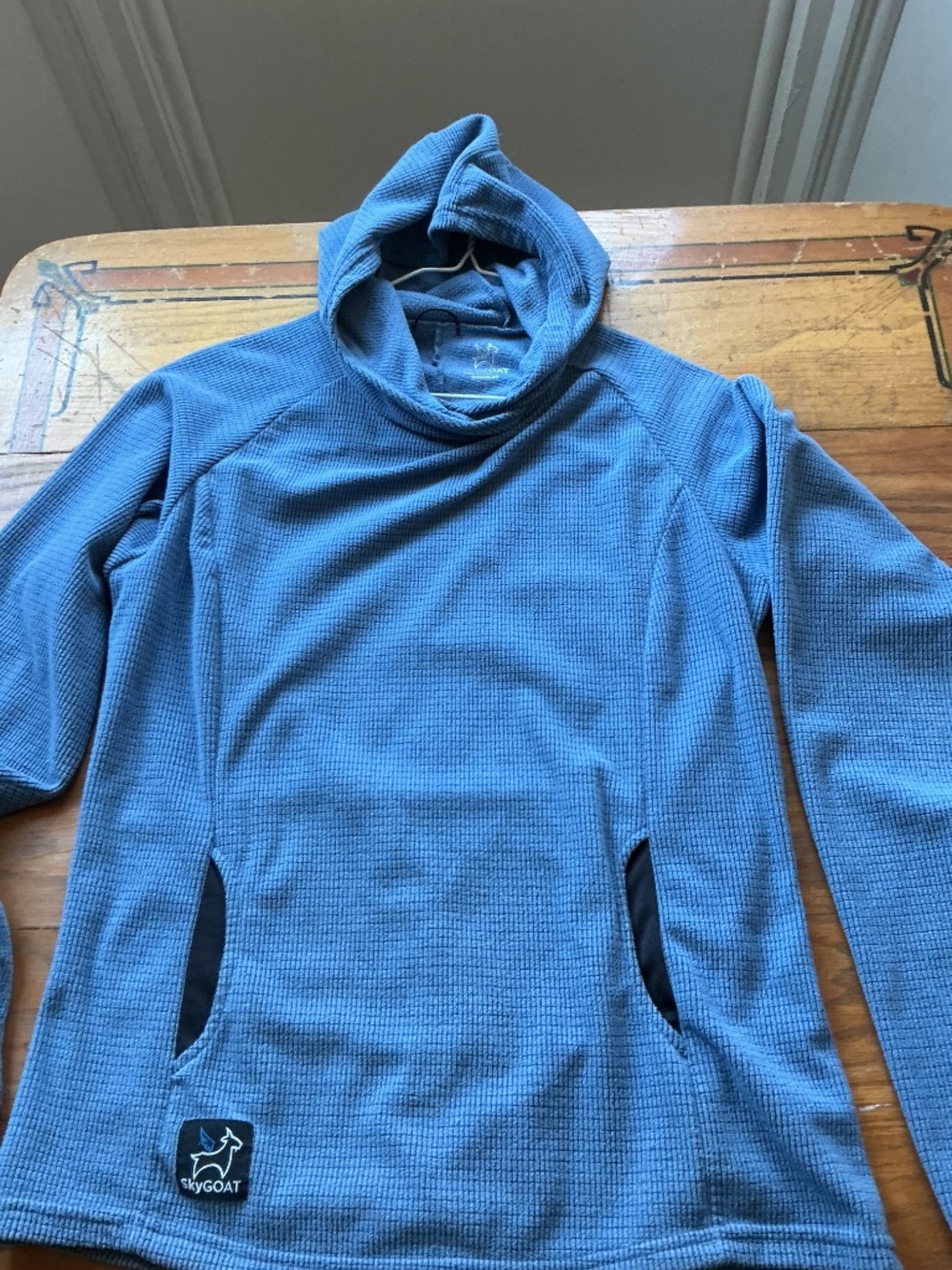 Women’s SkyGoat Microgrid Fleece Camp Hoodie Blue Small - Picture 5 of 10